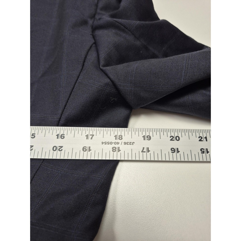 Peter Millar Blazer Mens 36S Blue 100% Wool Sport Coat Made In Canada Windowpane - Picture 11 of 14